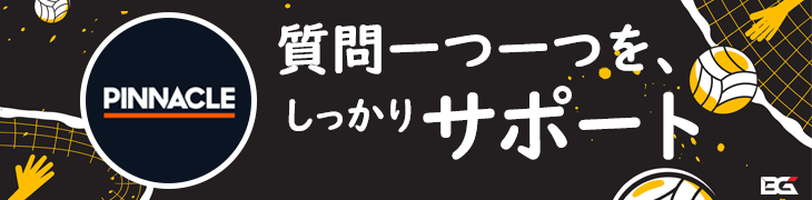 PINNACLE ピナクルスポーツ バナー — カスタマーサポート プロモーション: '質問1つ1つをしっかりサポート'
